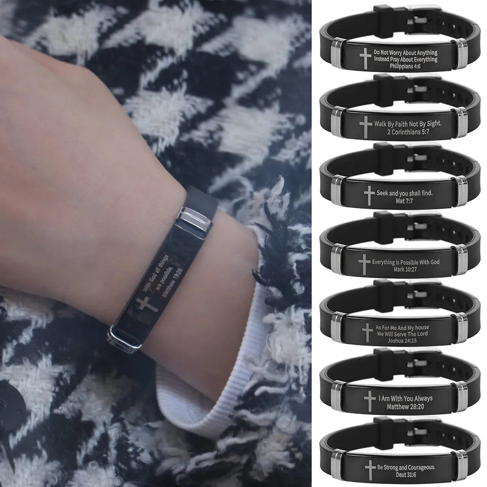 Cross Design Inspirational Bracelet