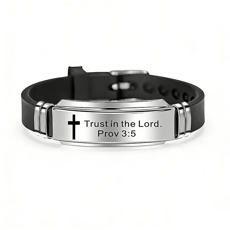 Cross Jesus Scripture Quote Bracelet