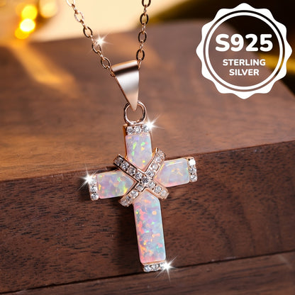 Opal Cross Necklace