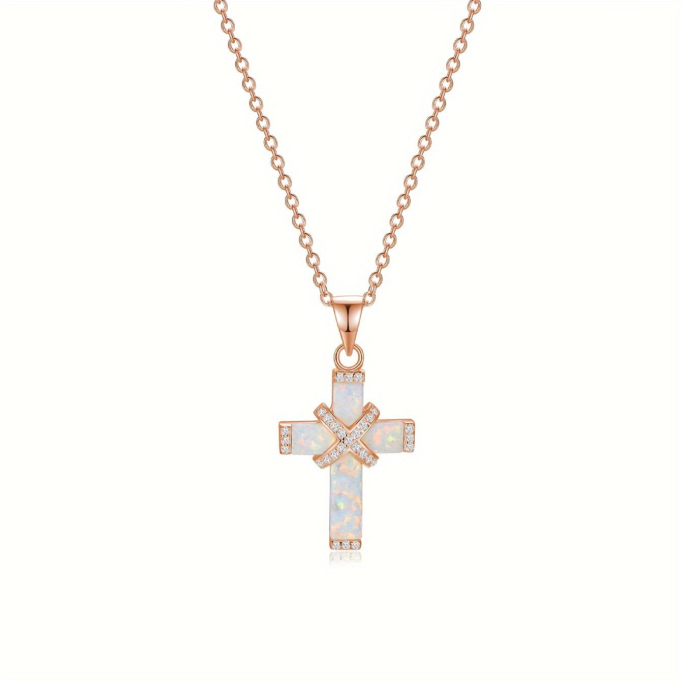 Opal Cross Necklace